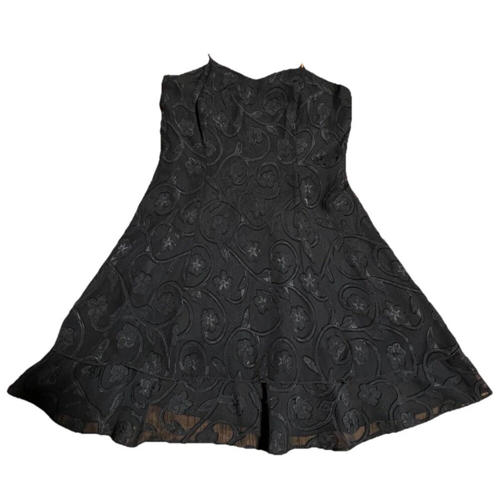 Vintage 90’s Traci Evans Black Short Flair Dress Size 5/6 Made In USA Rare